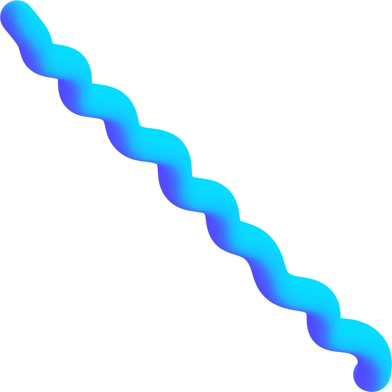 Blue Wavy Squiggle Line 3D