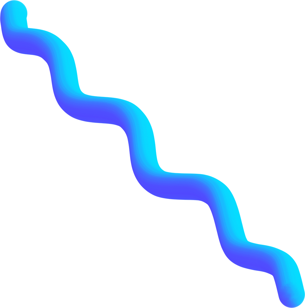 Blue Wavy Squiggle Line 3D